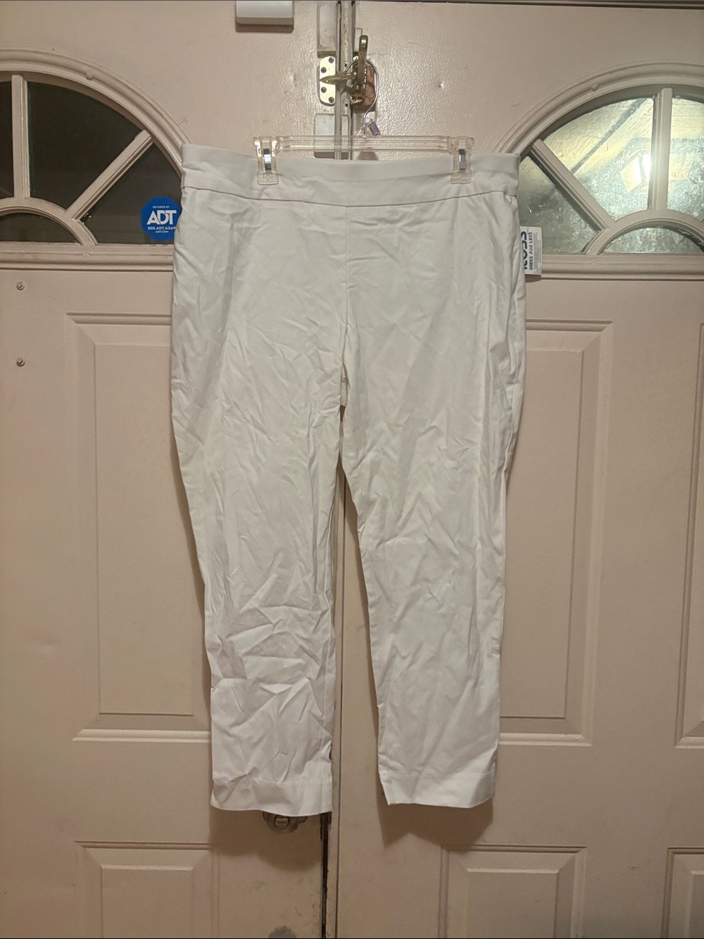 White Cropped Stretch Pants